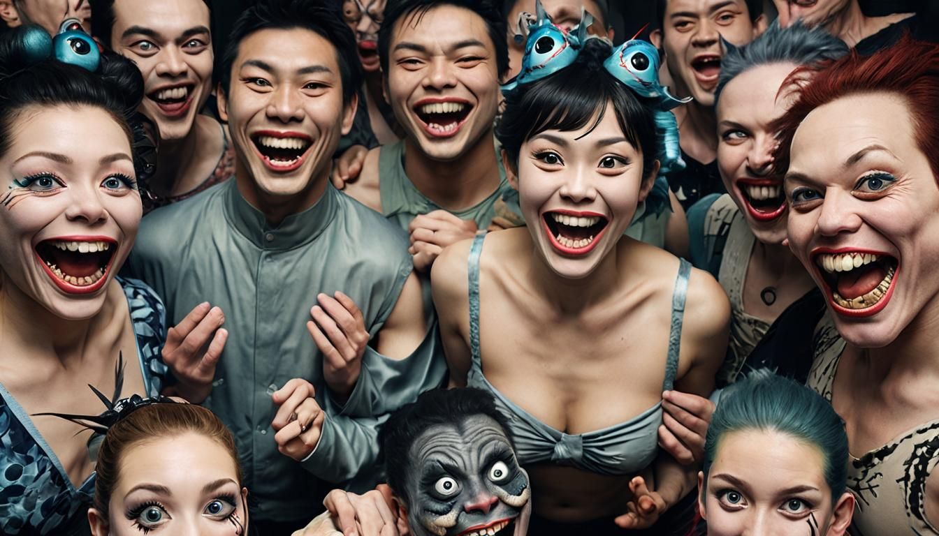 Creepy Monster in a Japanese Chaos Scene