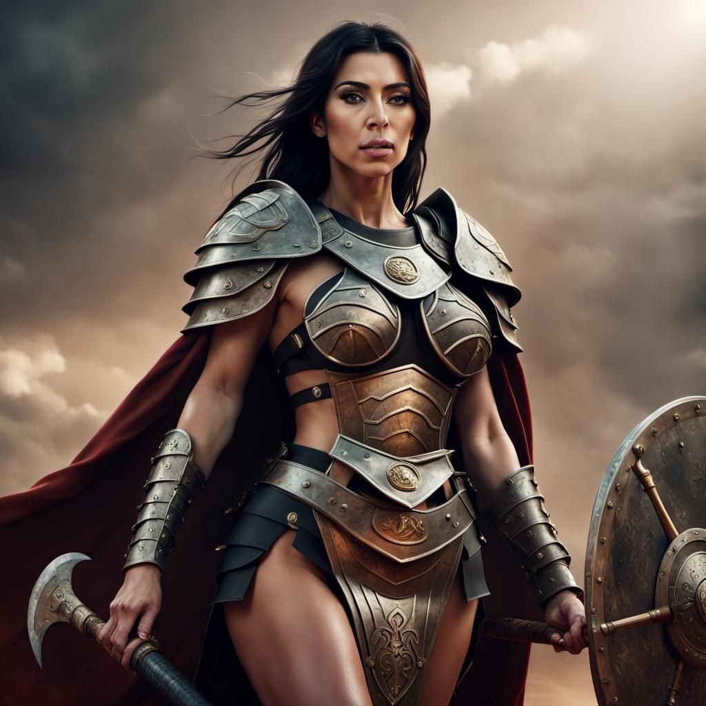 Kim Kardashian as Roman Gladiator: Digital Matte Painting