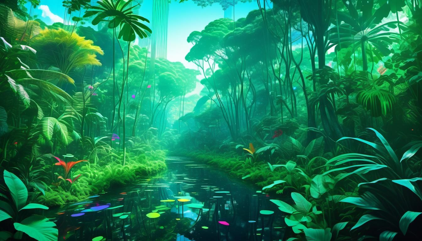 Dreamlike Jungle with Chromatic Aberration