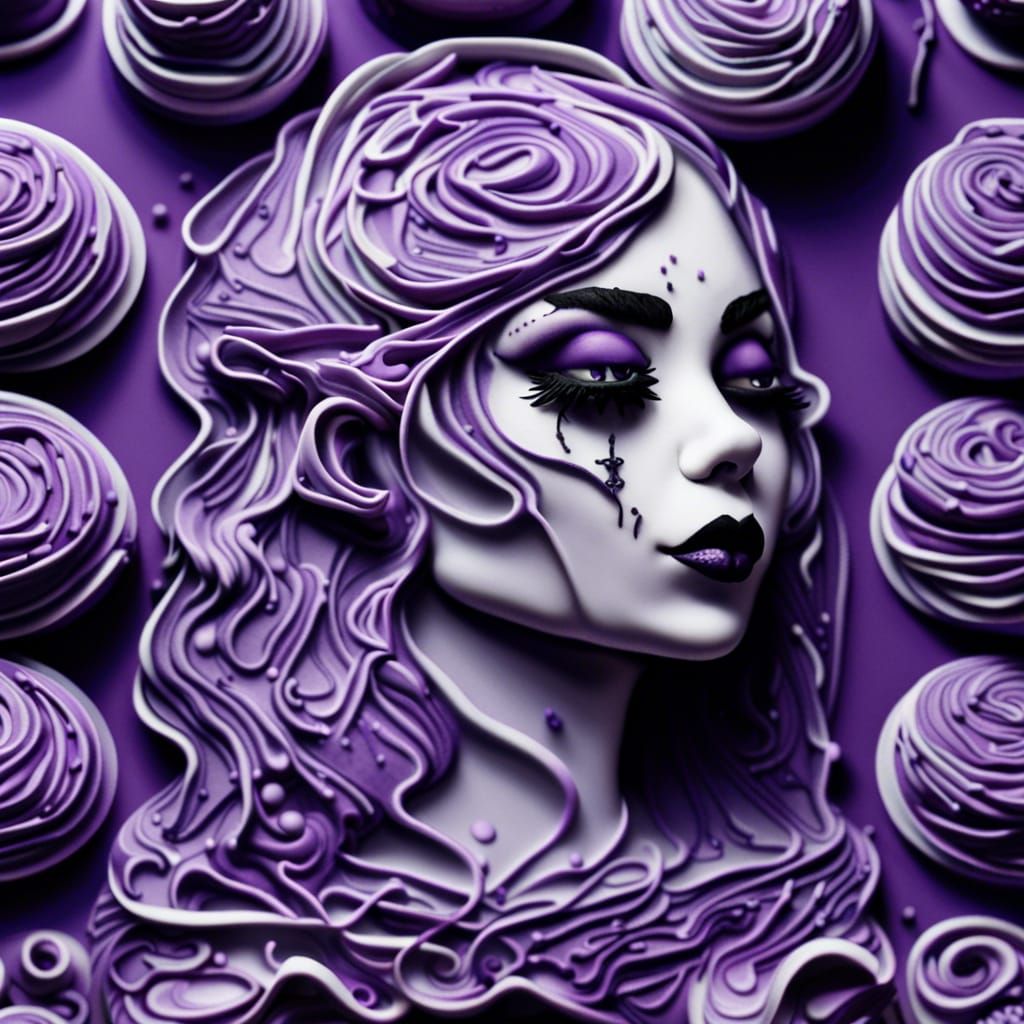 Goth Girls Whipped Cream Cake: Matte Painting