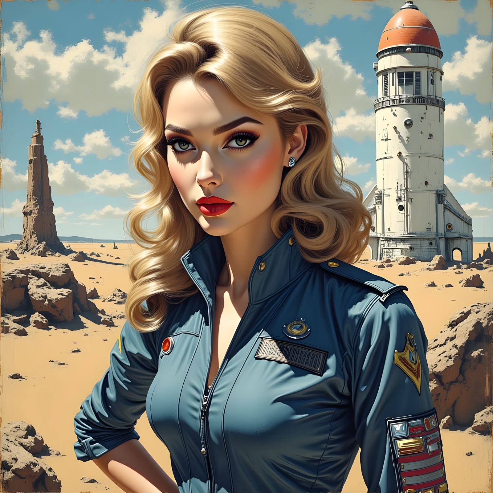 Anya Taylor-Joy as 1950s Pin-Up Space Soldier