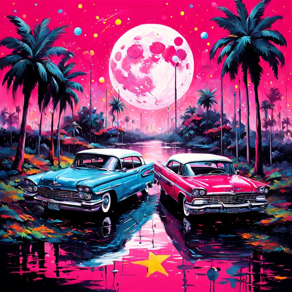 Serene Couple Under Full Moonlit Sky