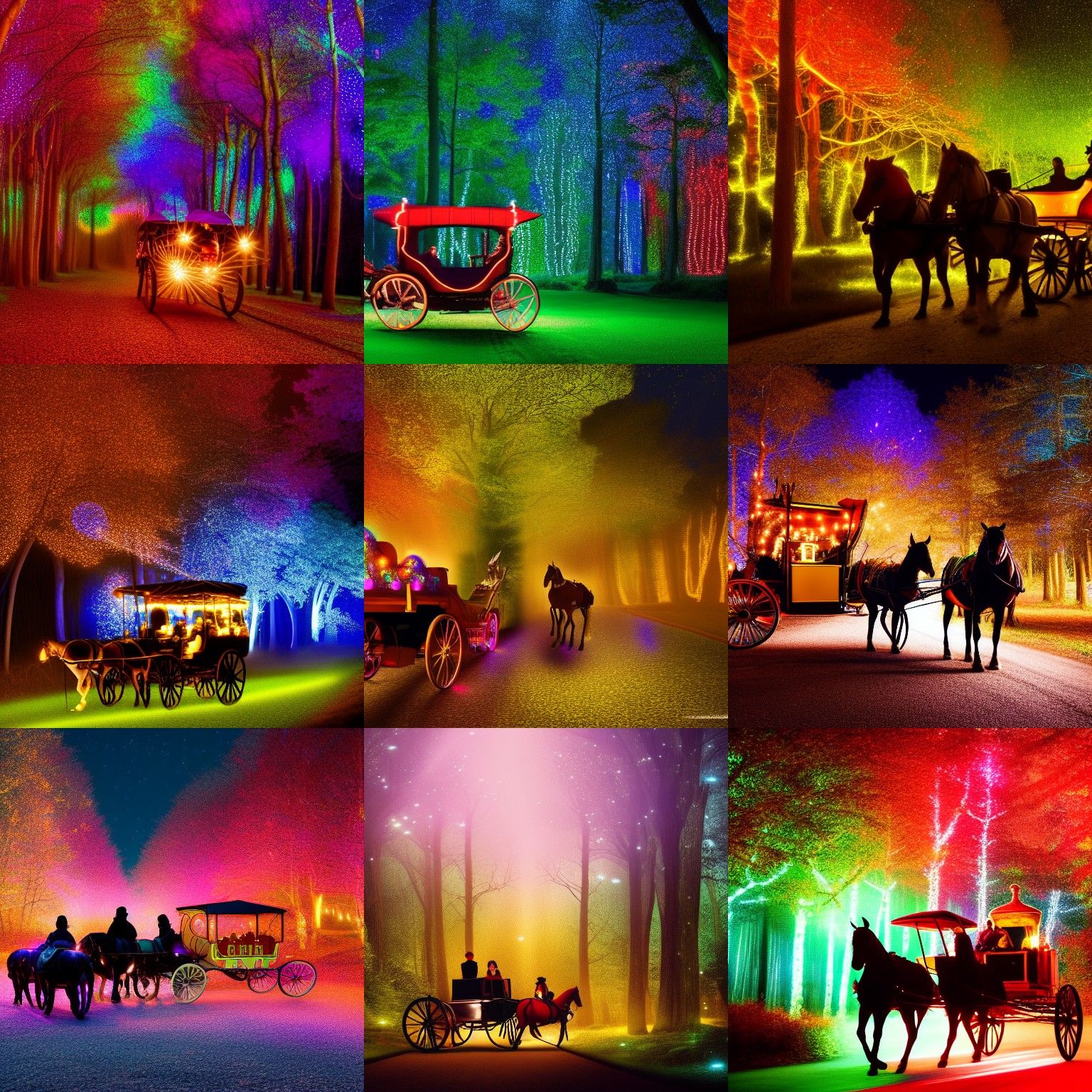 Magical Carriage Ride Through Enchanted Forest