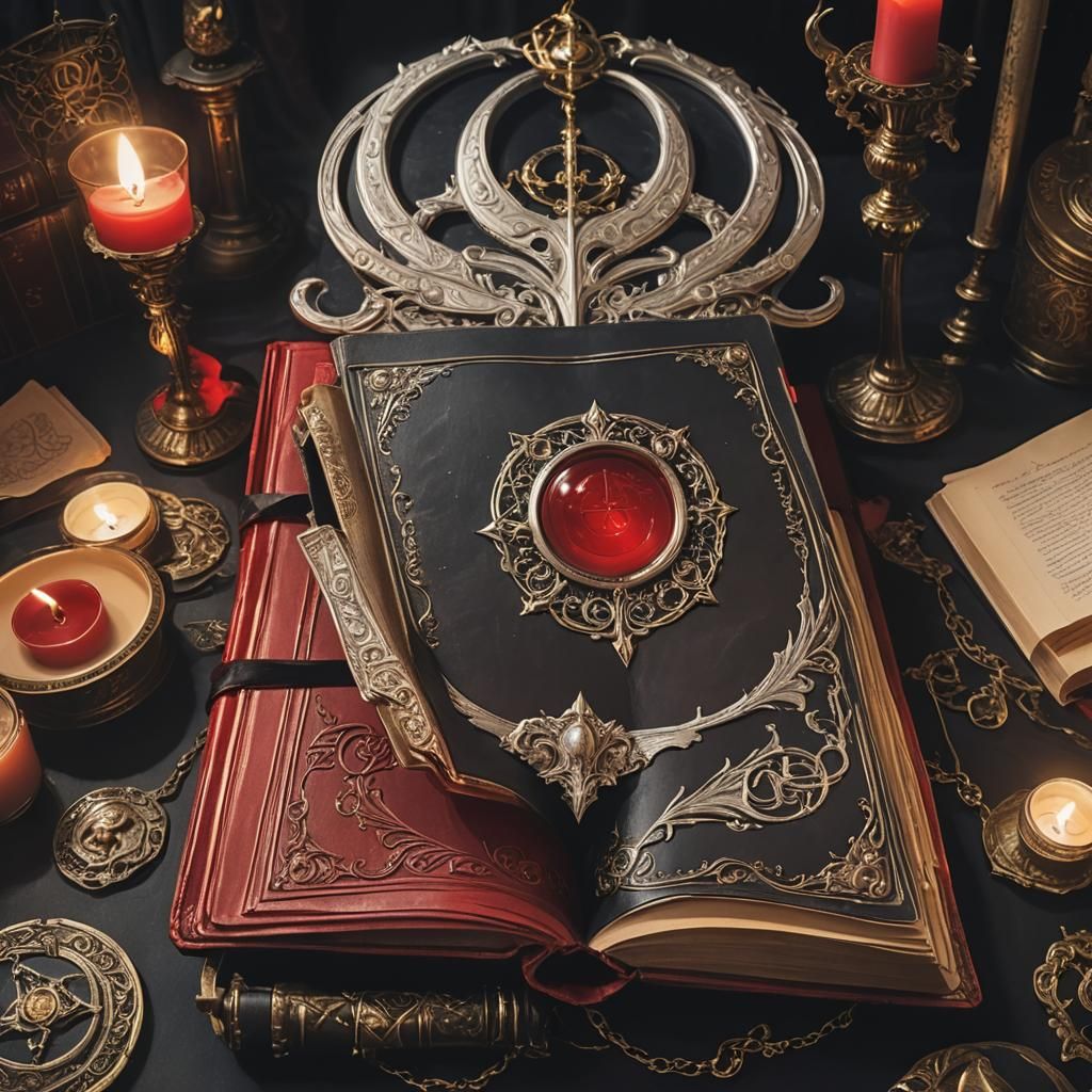 Sailor Moon Book with Occult Symbols: Fantasy Art