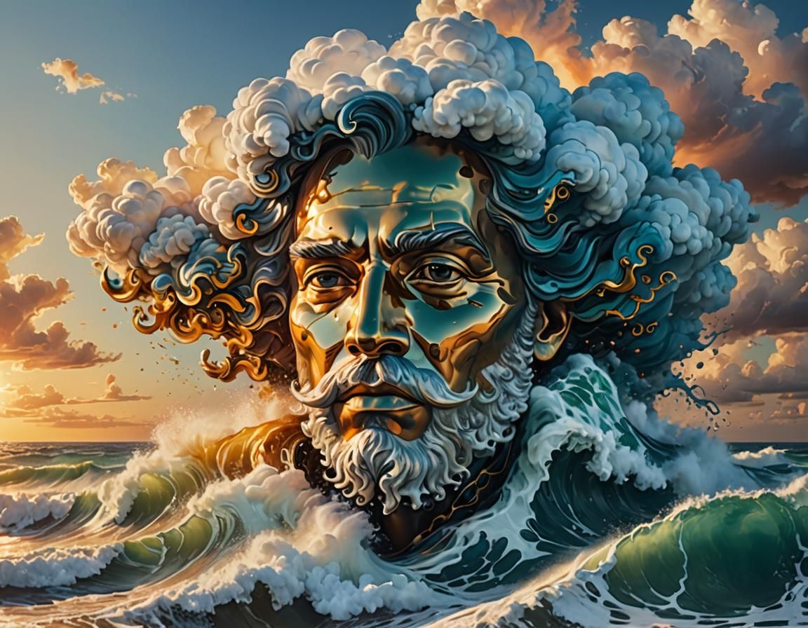 Man-Faced Cloud Creates "SWOOOSH" Waves in Baroque Style
