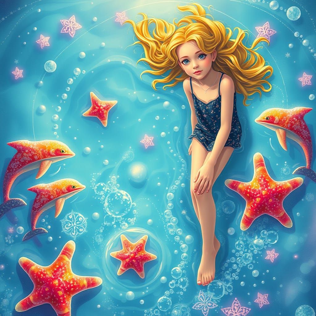 Dreamlike Soda Sea with Candy Creatures