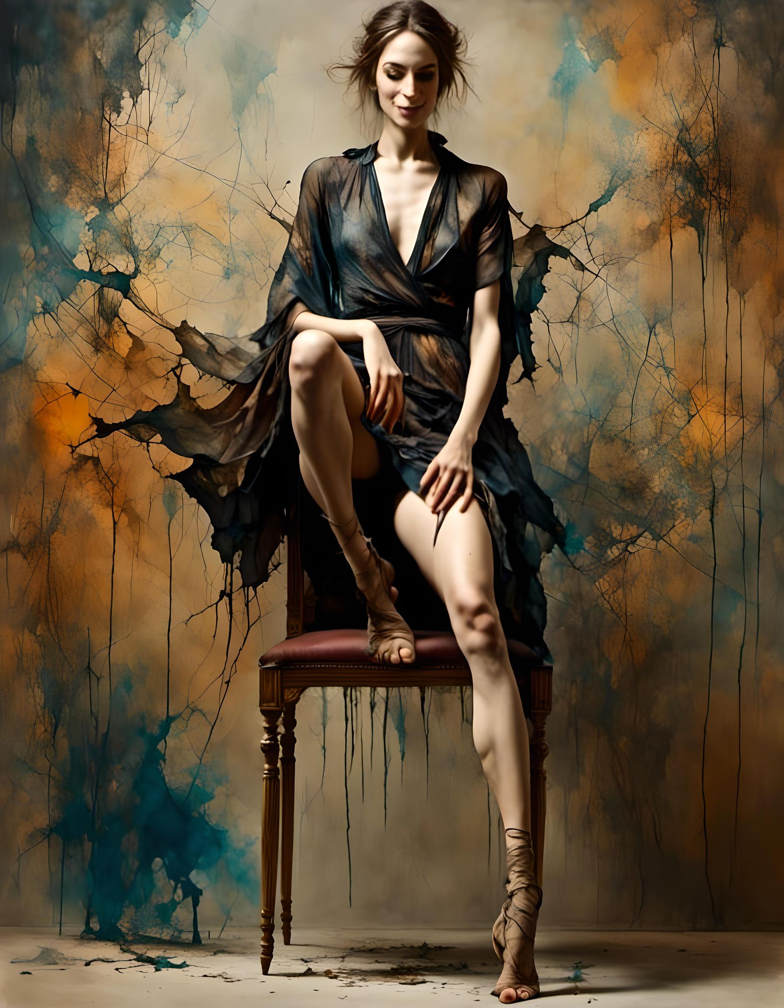 Confident Woman Displays Legs in 70s Style