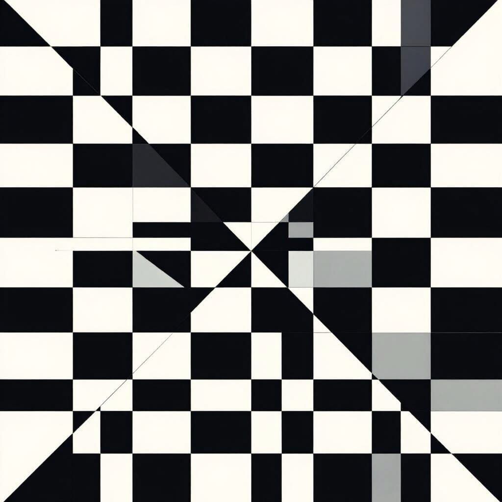 Gradient Chessboard in Geometric Vector Art Style
