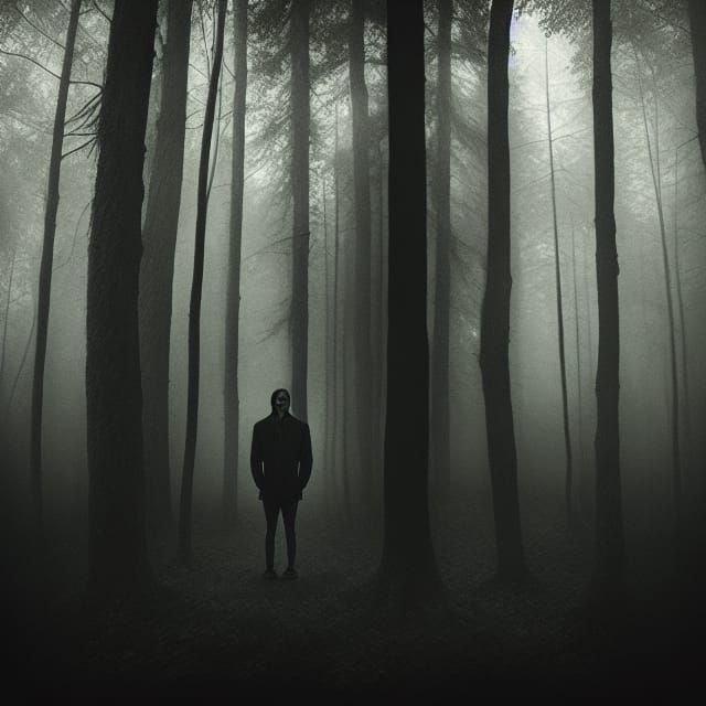 Lost in the Woods: Eerie Close-Up Portrait