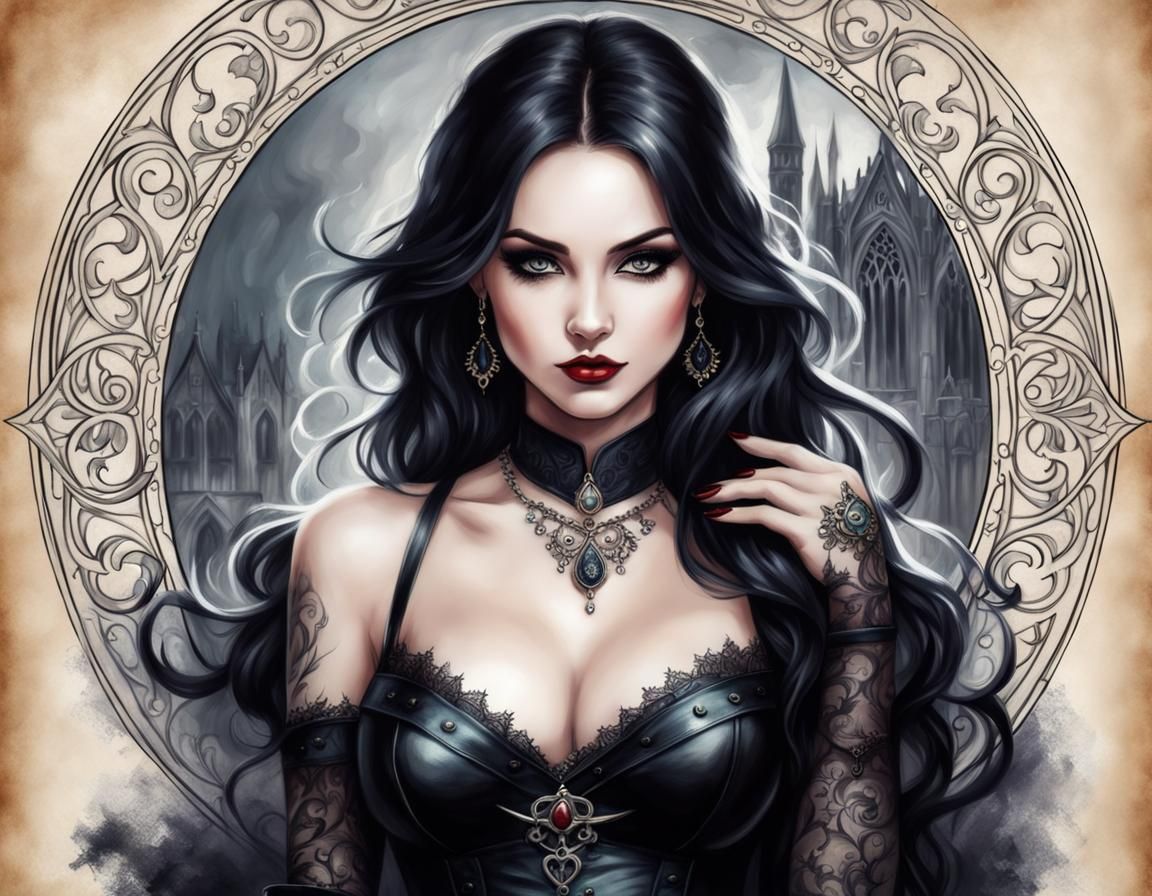 The Painting of Women in gothic make up