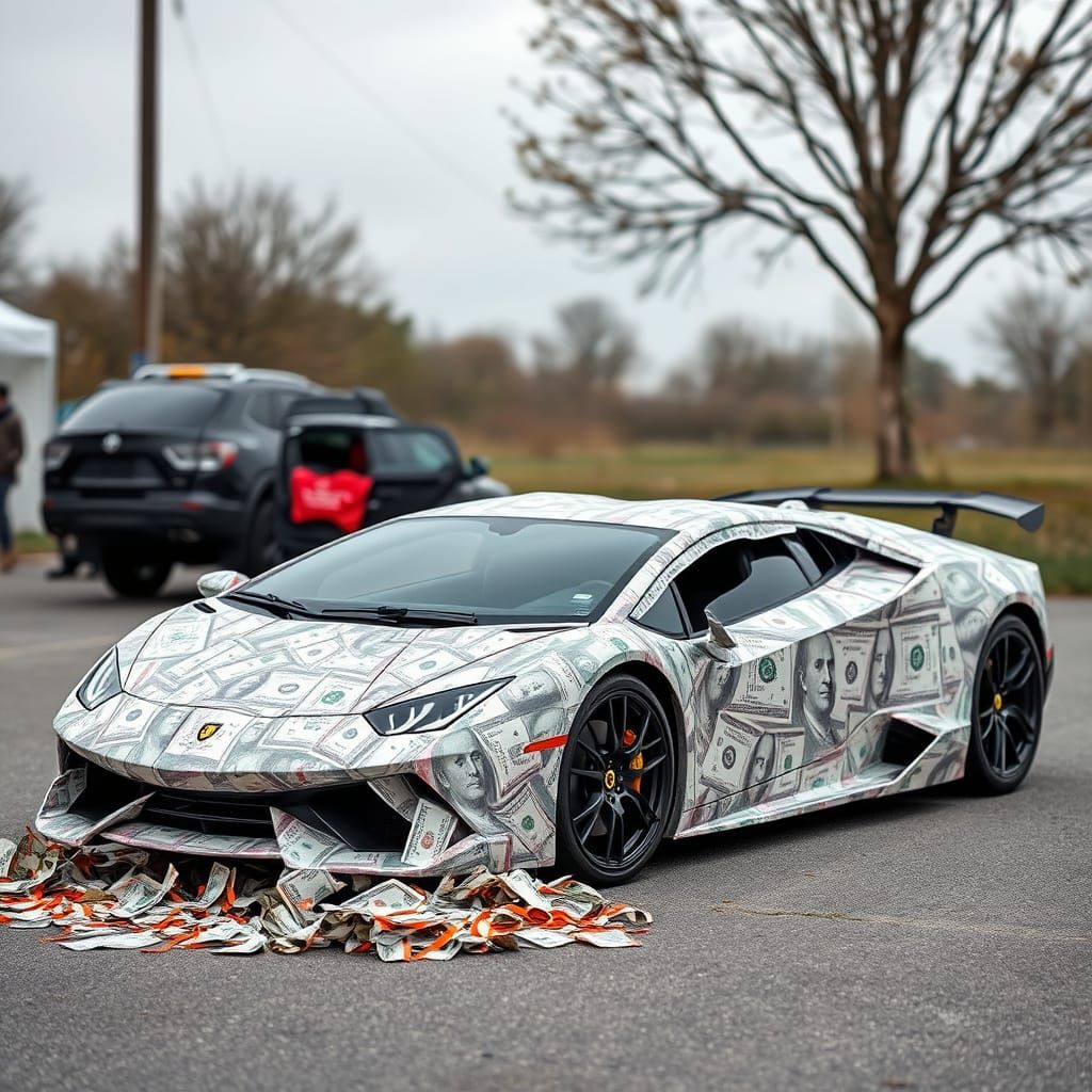 Luxury Sports Car Buried in Gold