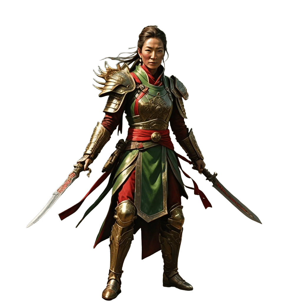Michelle Yeoh as D&D Monk Warrior, Dark Fantasy Art