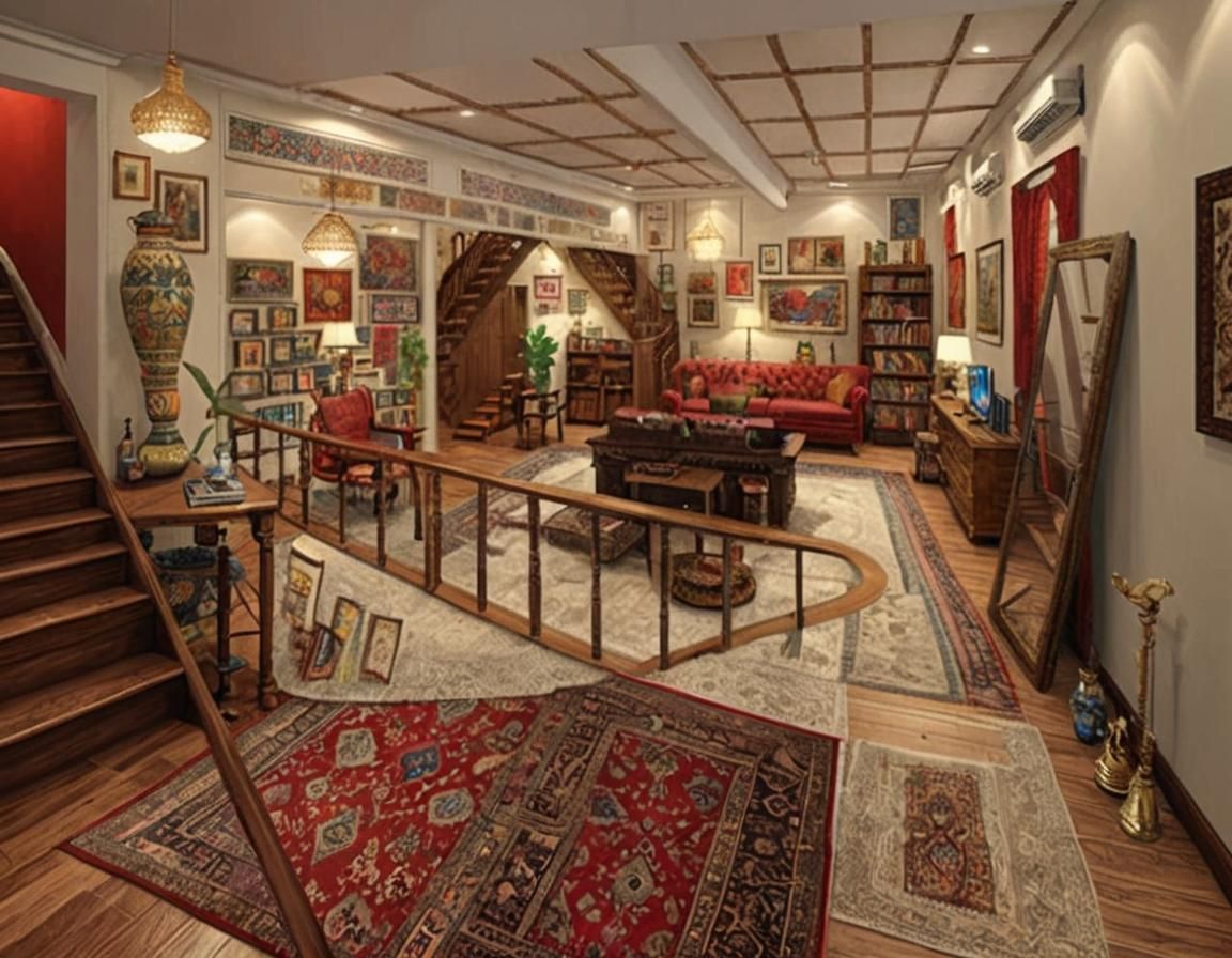 Magician's Workshop in Modern Home with Mood Lighting