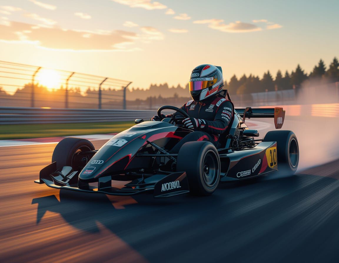 Audi Go Kart Races on Misty Sunset Track
