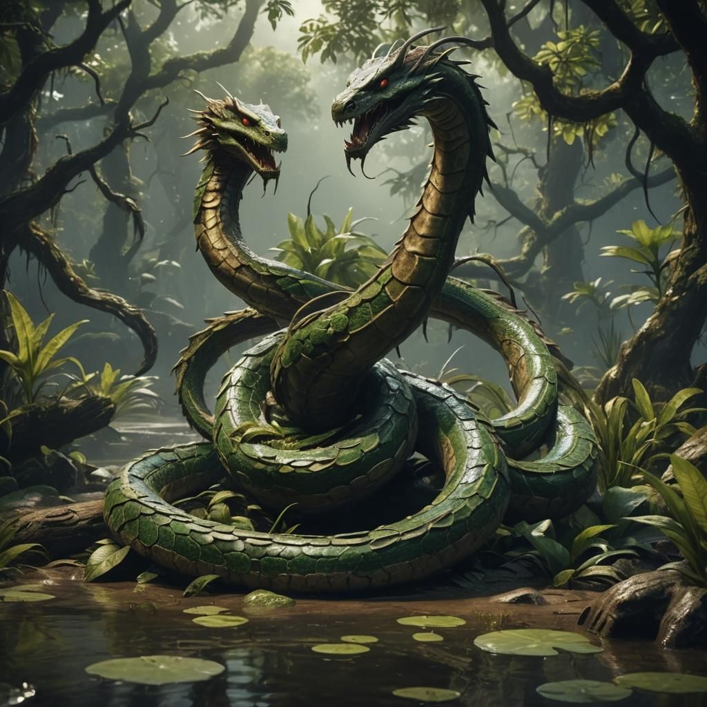 Swamp Cobra Dragon in 3D Cinematic Style
