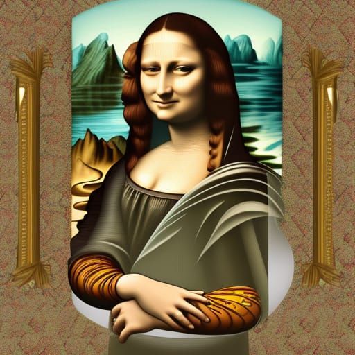 Modern Mona Lisa in Art Nouveau Style