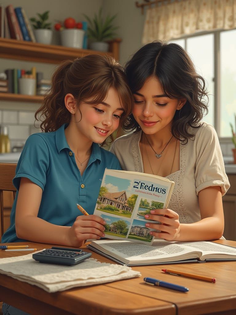 Cozy Kitchen Scene: University Dreams in Art