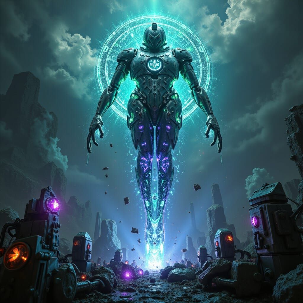 Cybernetic Monolith: Ancient AI Construct in Hyper-Detailed ...