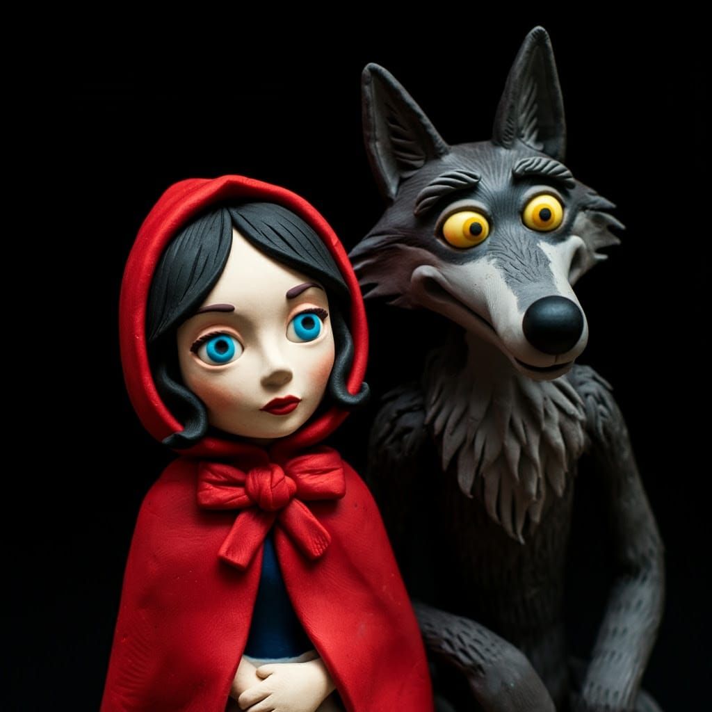 Little Red Riding Hood in Whimsical Claymation Style