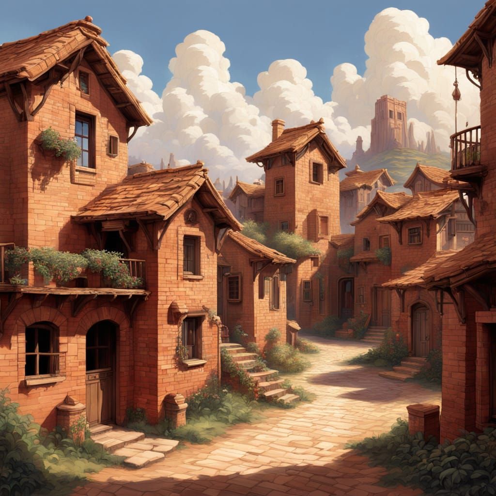 Earthy Village in Weathered Clay Style