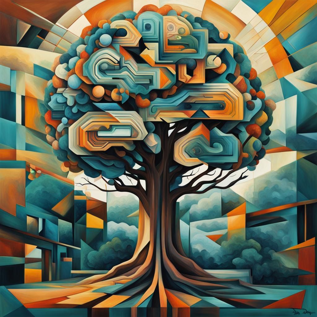 Tree of Brain: Cubist Art with Jupiter