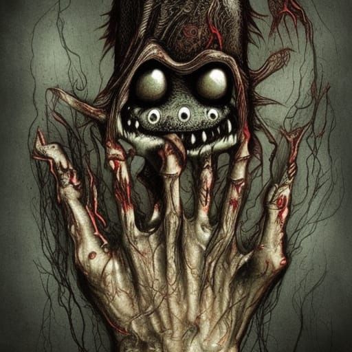 Monster Hands in Dark Sci-Fi Fantasy Style