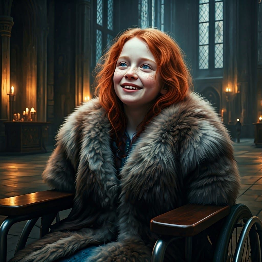 Fantastical Medieval Princess in Castle Hall