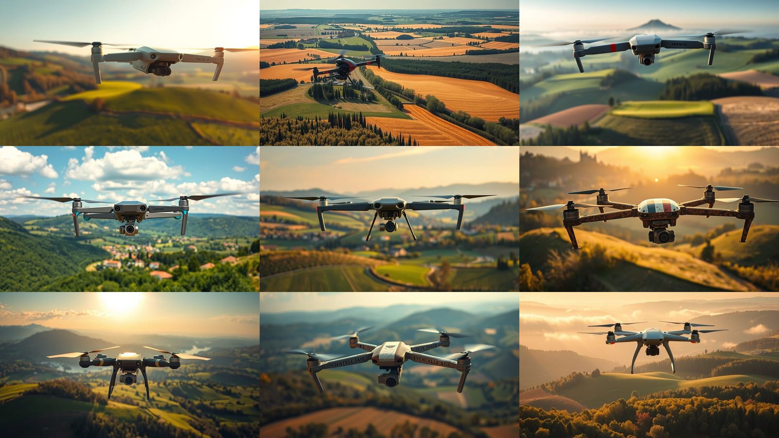 Drone Flight Over the Auvergne Countryside
