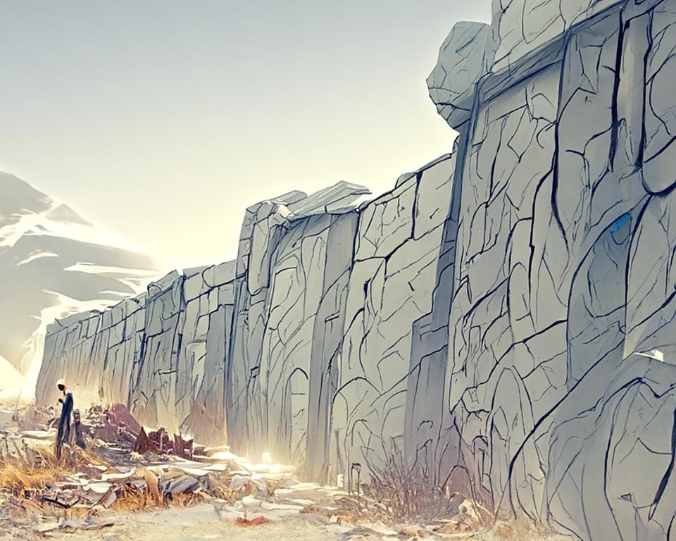 Majestic Stone Wall Digital Artwork in 8K