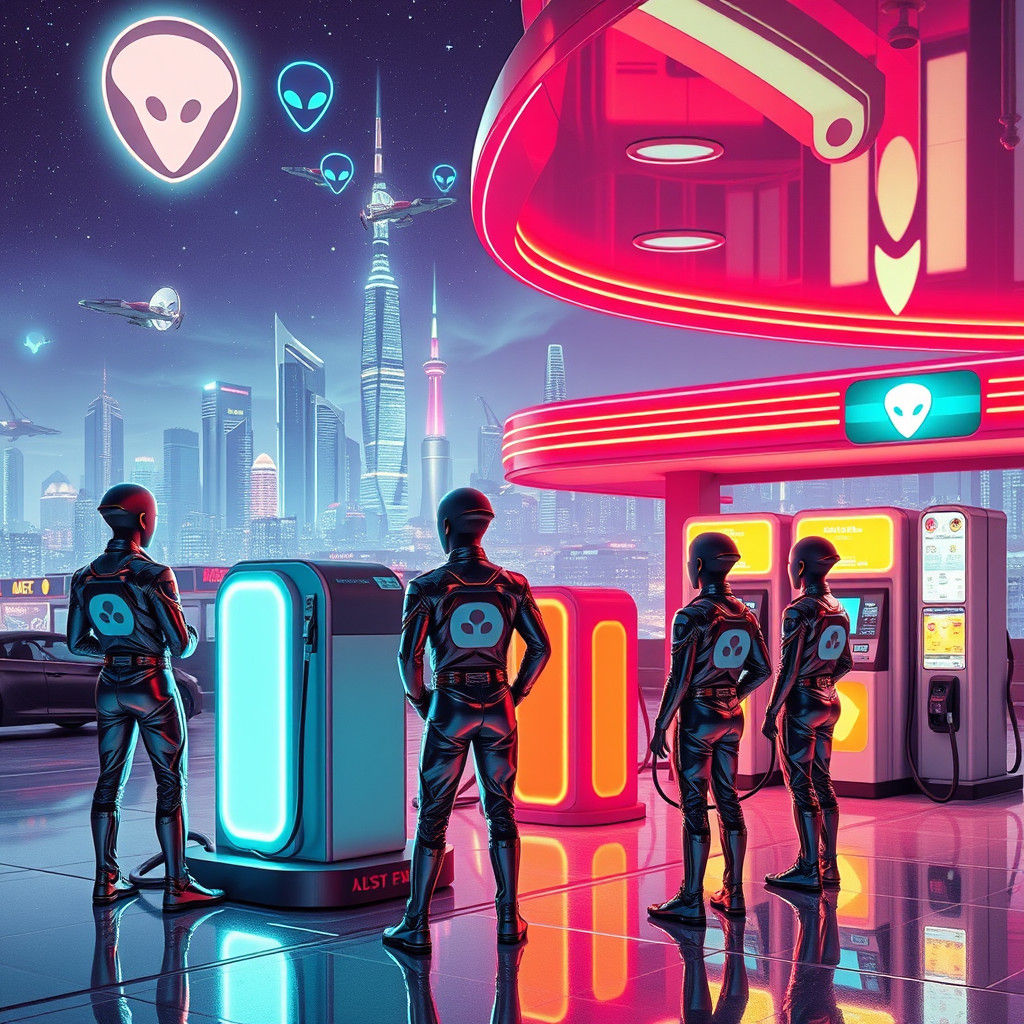 Futuristic  Allie gas station