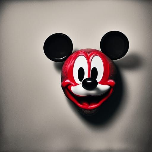 Horrifying Mickey Mouse Portrait in Ambient Light