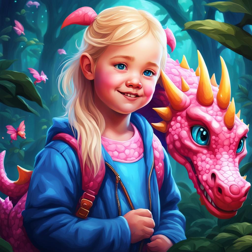 Blond Baby, Dragon Cub, Jungle Adventure