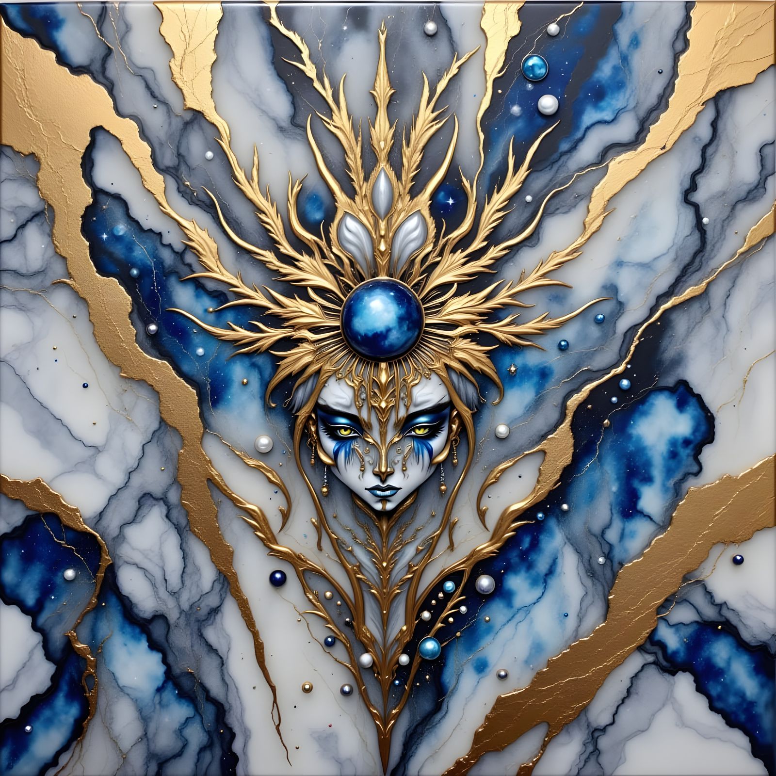 Ethereal Celestial Being in Majestic Watercolor