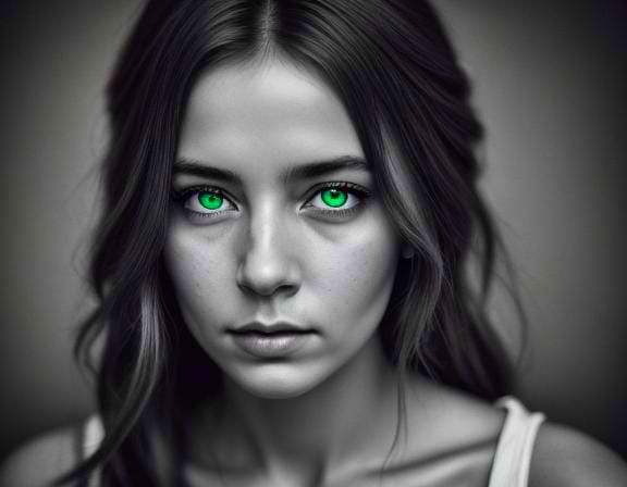 Portrait of an Enigmatic Green-Eyed Individual