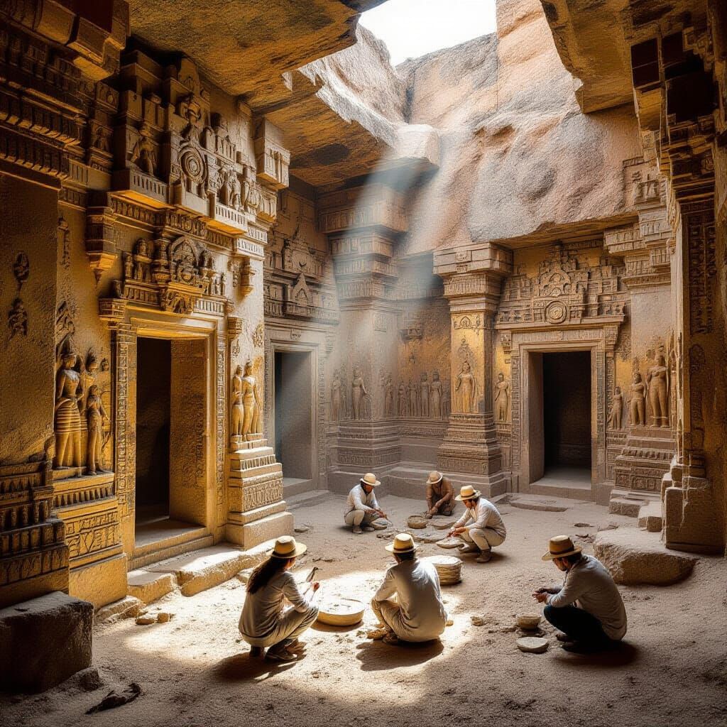 Ancient Structure Uncovered with Exquisite Carvings