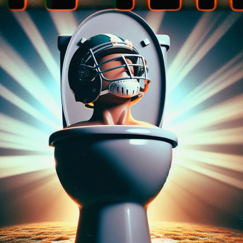 Football Player Head Emerges From Toilet in Film Still