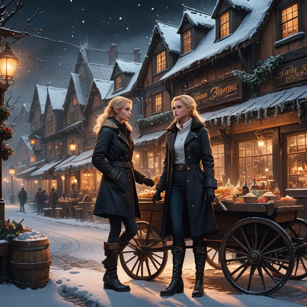 Winter Tavern Food Vendor in Fantasy Concept Art