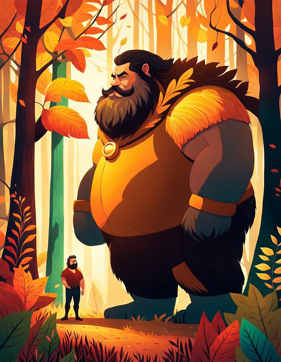 Fantasy Forest Giant in Golden Light