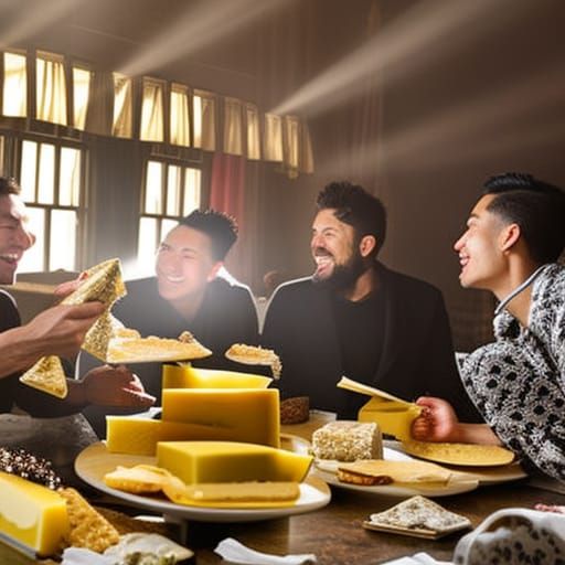 Punks Enjoying Fancy Cheese in Divine Light