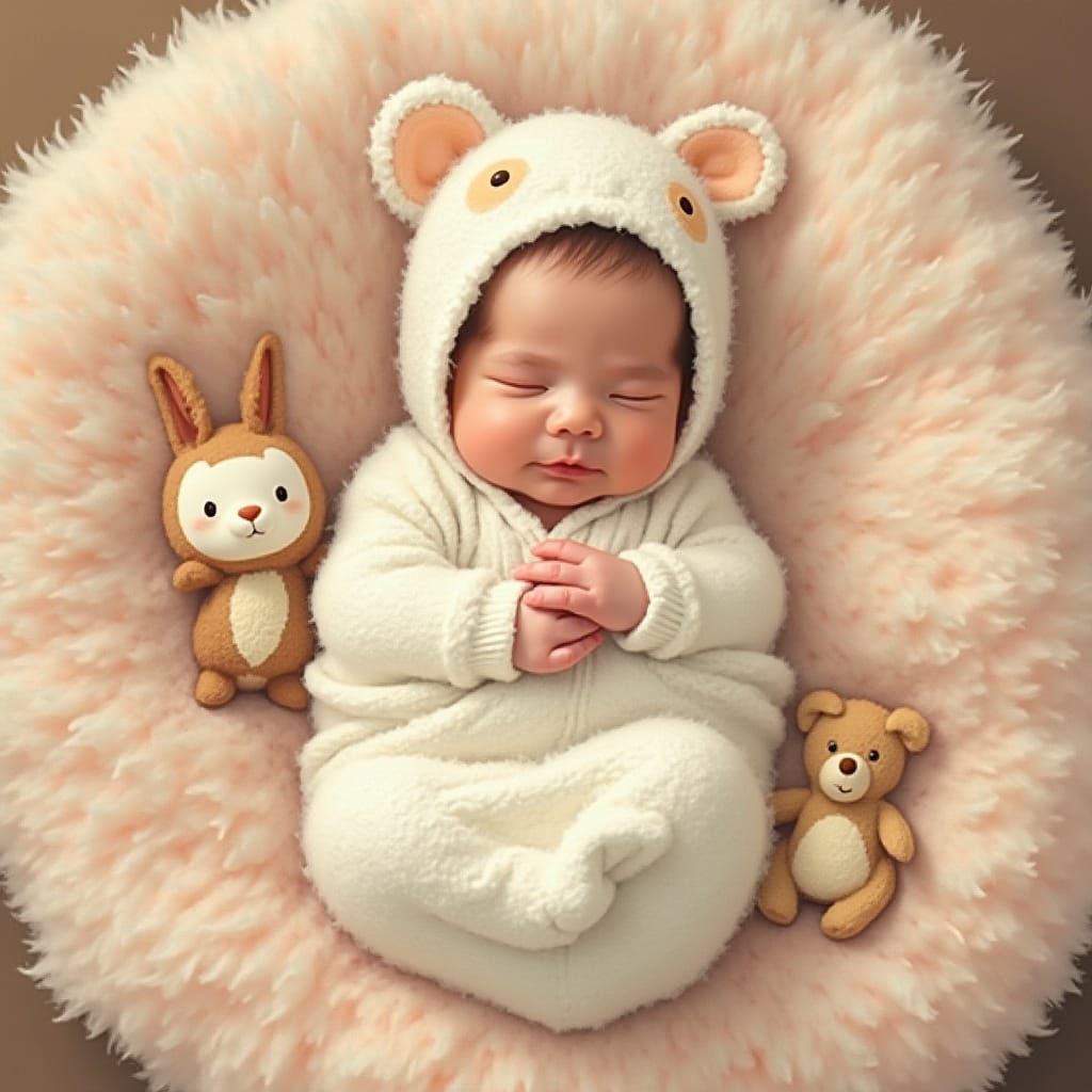 Serene Newborn Baby in Pastel Colors