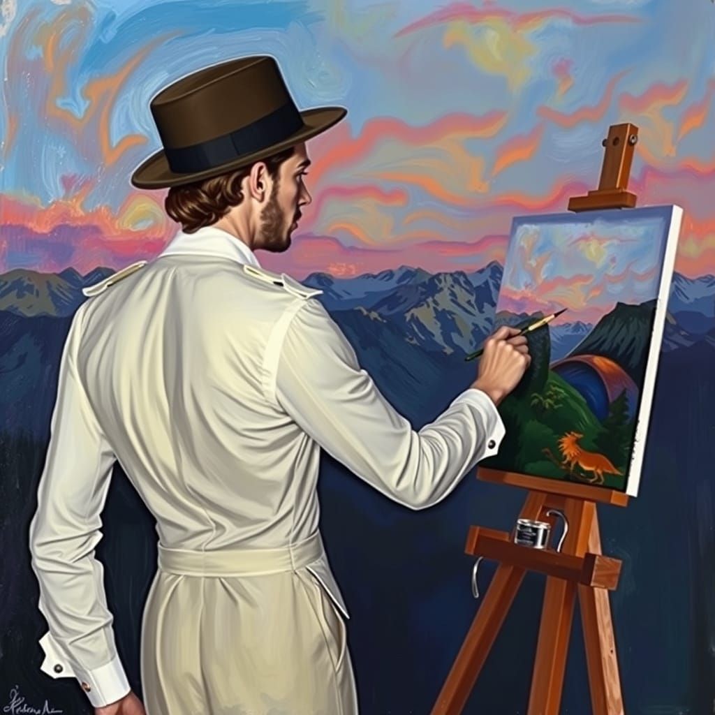 Painter at Dusk: Neo-Impressionist Expressionism