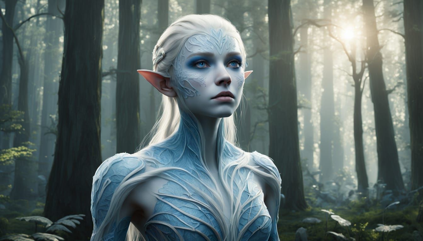 Ethereal Forest Spirits in Realistic Fantasy Style
