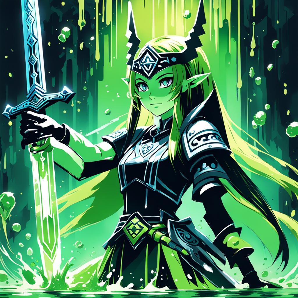 Slime Woman Heroine with Master Sword