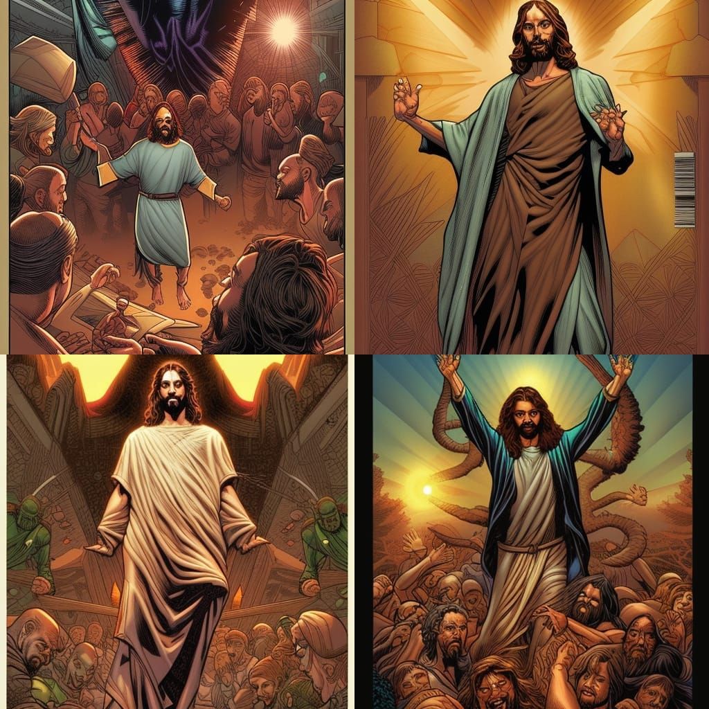 Jesus in Comic Book Art Style