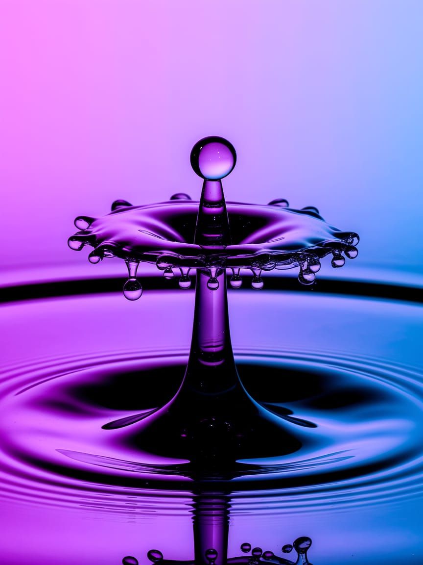 Purple Ink Maelstrom in Water, Loose Painting Style