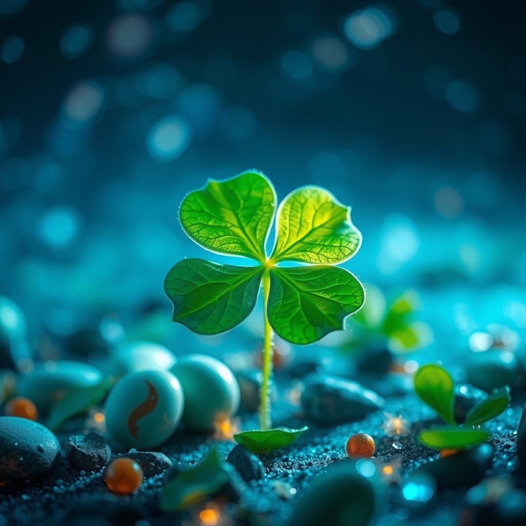 Ethereal Four-Leaf Clover in Holographic Cosmic Scene