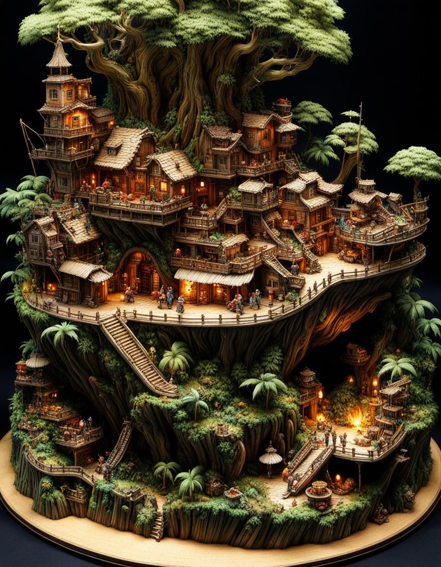 Miniature One Piece World Coming Out of Skull Island