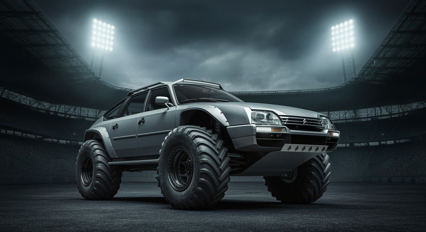 Armored Citroen CX 4X4 in Gritty Futuristic Style