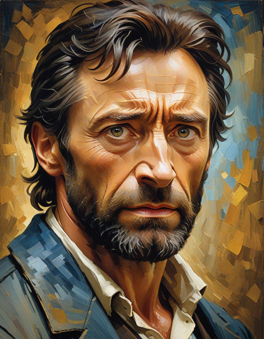 Dramatic Oil Portrait of Jean Valjean in Earthy Tones