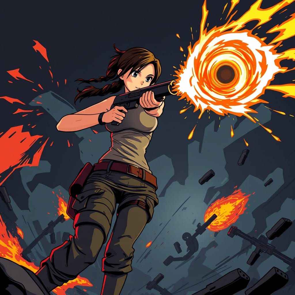 Lara Croft Unleashes Anime-Style Inferno in Cel-Shaded Actio...